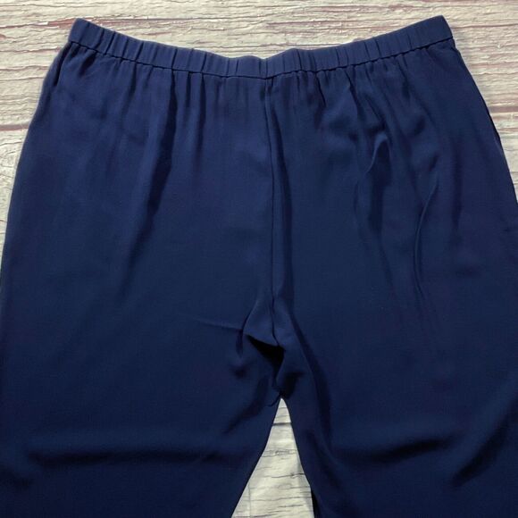 Eileen Fisher Womens Pants sz 2X new nwt $278 Navy Blue Silk Cropped Ankle x28" - Picture 12 of 12